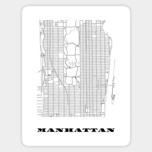 Map of Manhattan, NYC Minimalist Line Drawing Sticker